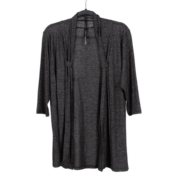 Isabella Rodriguez Cardigan XL Womens Open Front Gray Lightweight Knit Stretch - Picture 1 of 6